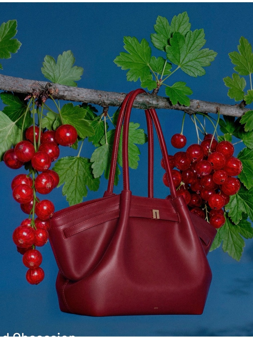 JW PEI Red Structured Shoulder Bag with Gold Accent